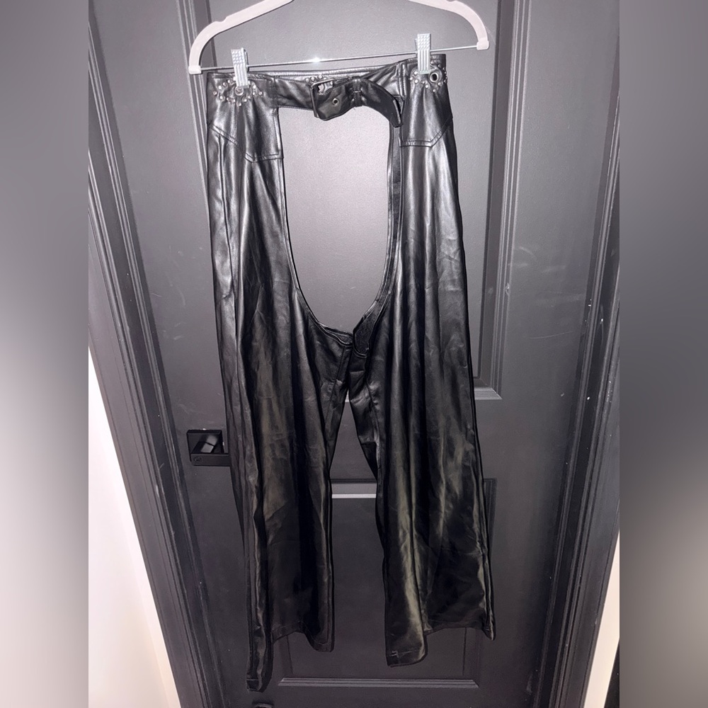 Forever 21 Black Faux Leather Chaps brand new Size L